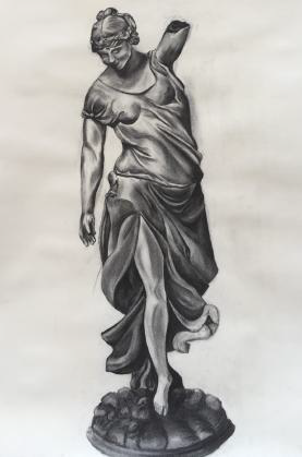 Statue charcoal drawing