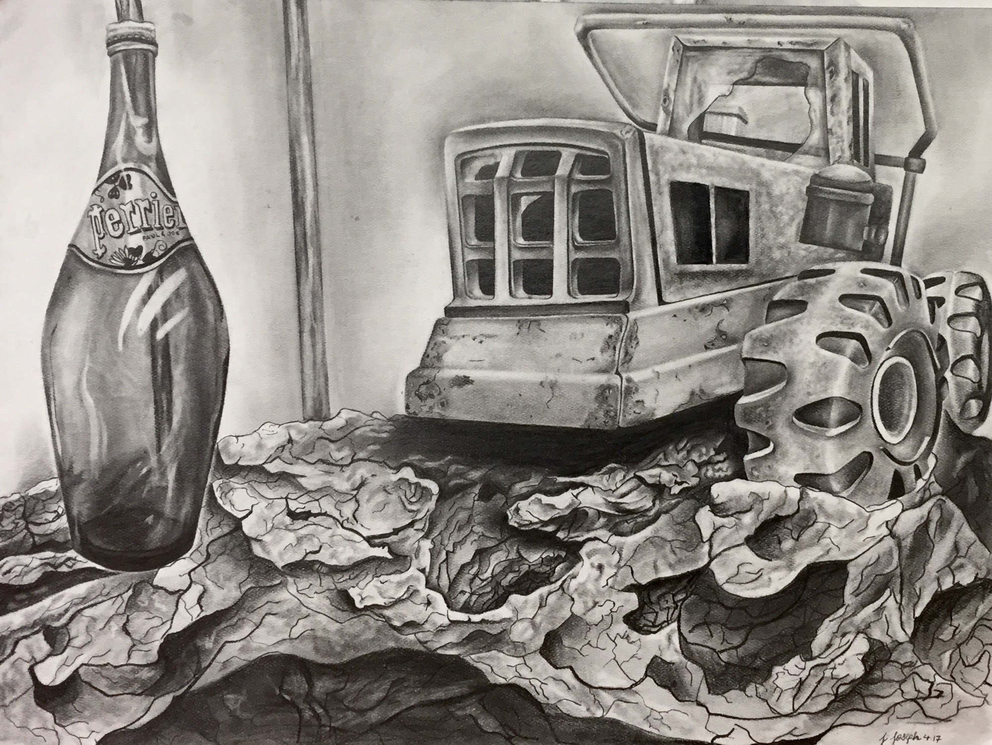 Still Life charcoal drawing